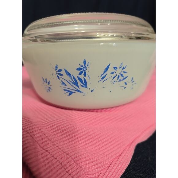 VTG Anchor Hocking Fire King 472 12oz Ovenware Blue Cornflower Casserole w Lid - Picture 2 of 8
